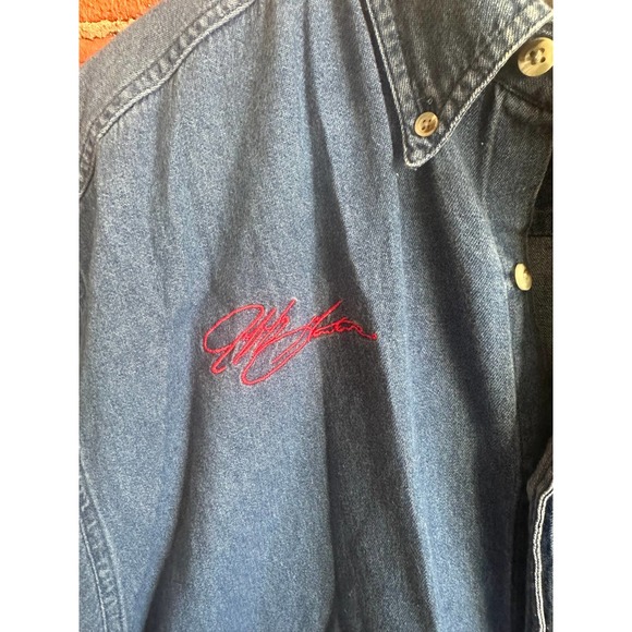 Vintage 90s Nascar raw denim button down Jeff Gordon shirt - Picture 3 of 5